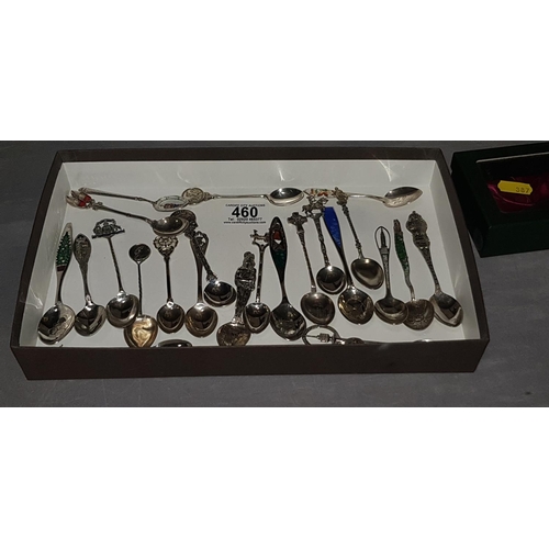 460 - Twenty four hallmarked silver, continental silver and sterling collectors teaspoons