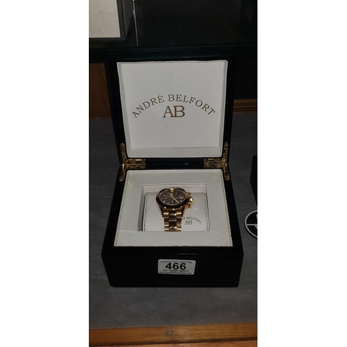 466 - Andre Belfort AB gents triple dial dress watch with 2 spare links and box