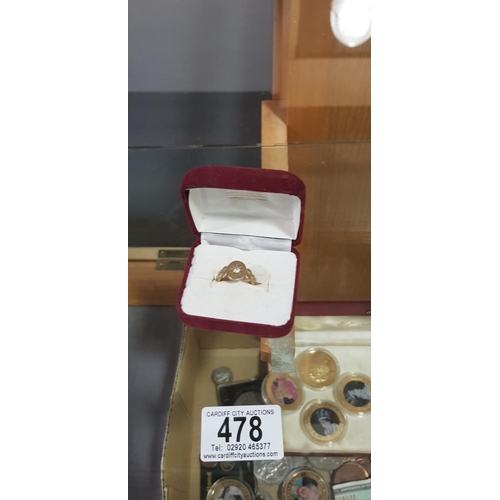 478 - 18ct gold gents ring 3.8g including stone