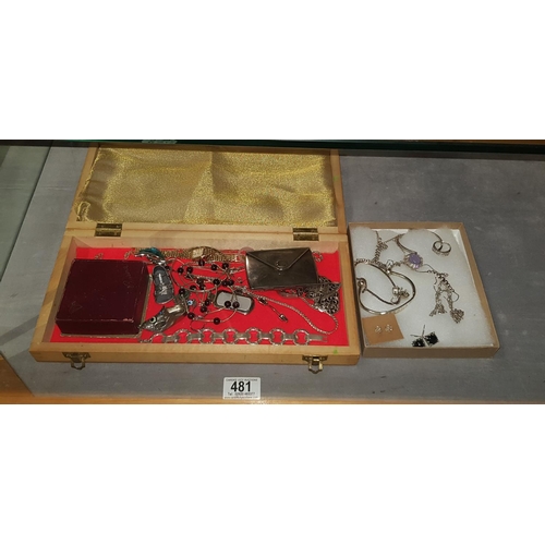 481 - Collection of hallmarked silver jewellery and selection of costume jewellery