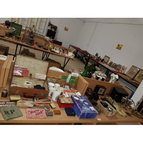 31 - Mixed miscellaneous items including vintage suitcase binoculars, Smiths Bakernite clock etc.