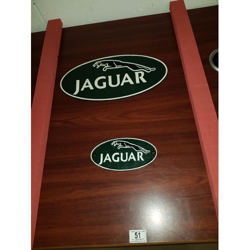 51 - 2 Jaguar plaques