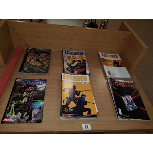 50 - Quantity of comics including Chaos and Lazarus