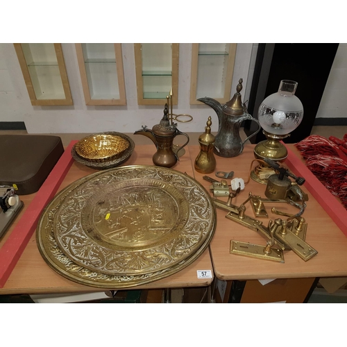 57 - Quantity of brass and metalware