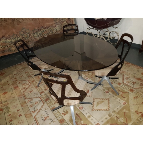 229 - Vintage oval dining table and 4 chairs