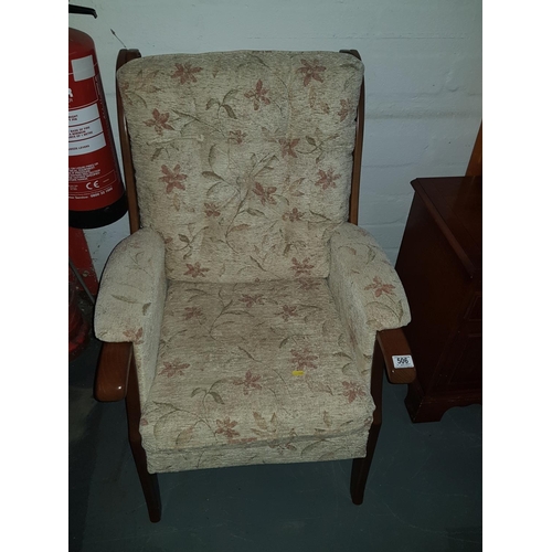 506 - Wooden upholstered chair