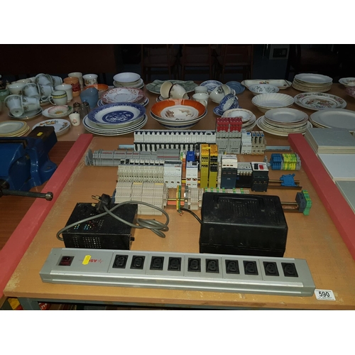 590 - Quantity of electrical items including terminal strips