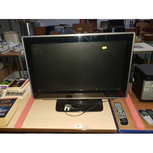 603 - Toshiba flat screen TV with remote