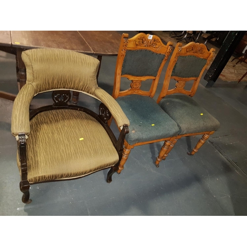 225 - 3 chairs including Edwardian chair