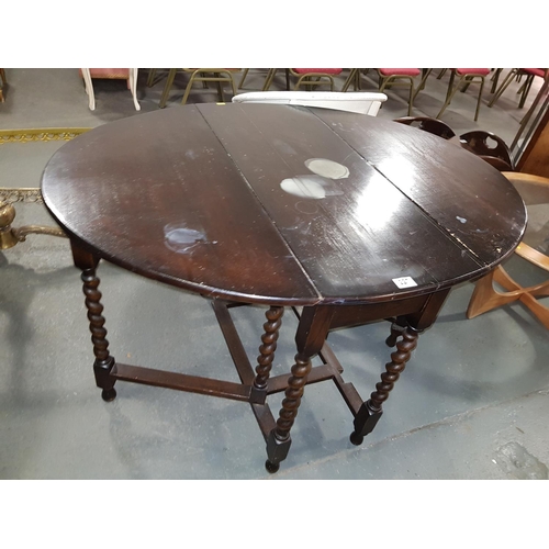 227 - Oak barley twist gate leg table