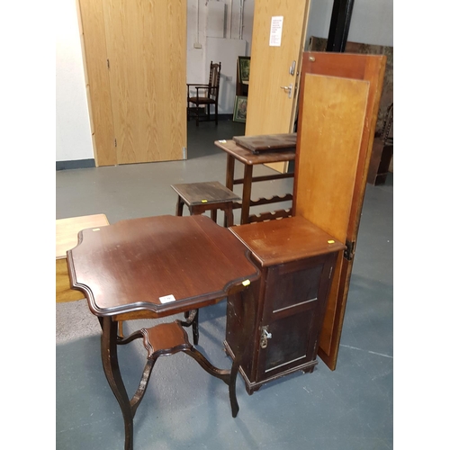 236 - Occasional table, bedside cabinet and mirrored door