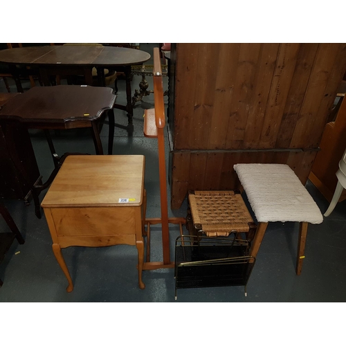 238 - Sewing box ,stools etc.