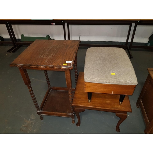 251 - Quantity of small furniture including small wooden tables and foot stool