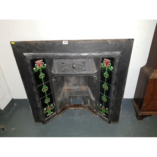 254 - Art Nouveau cast iron fireplace