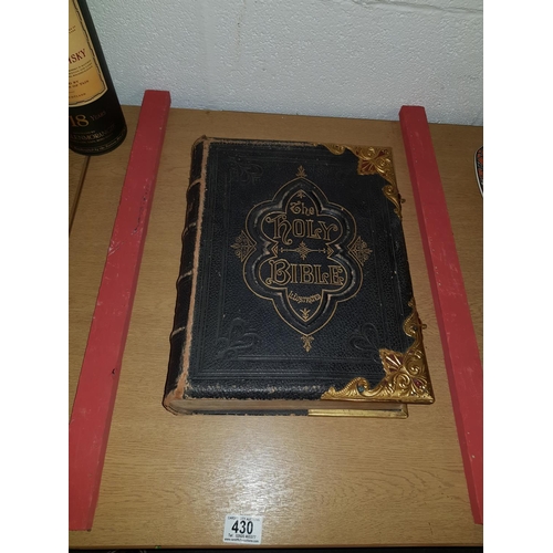 430 - A leather bound antique bible