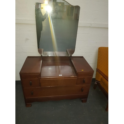 703 - Vintage wooden dressing table with mirror