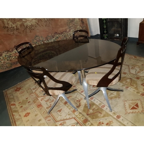 263 - Vintage oval dining table and 4 chairs