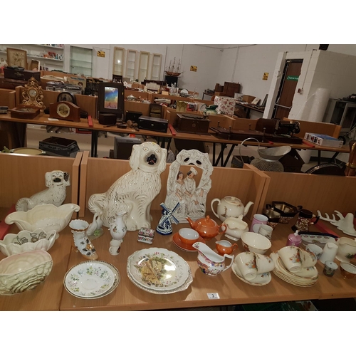 3 - Quantity of china, figurines including tea set