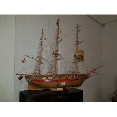 57 - Large model of a sailing ship