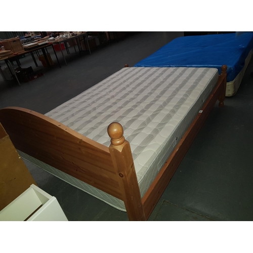 681 - Pine double bed with mattress