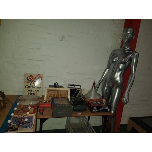 723 - Miscellaneous items including mannequin, lamp etc.