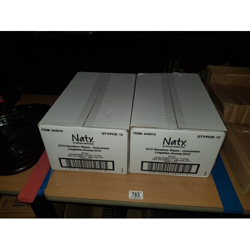 783 - 2 boxes of Naty handwipes