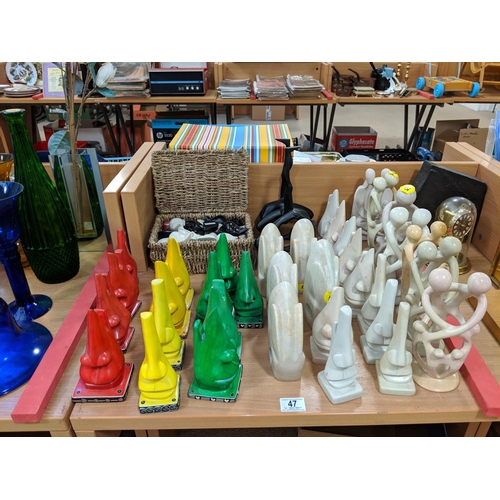 47 - A quantity of soap stone figures