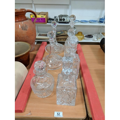 52 - Selection of crystal decanters