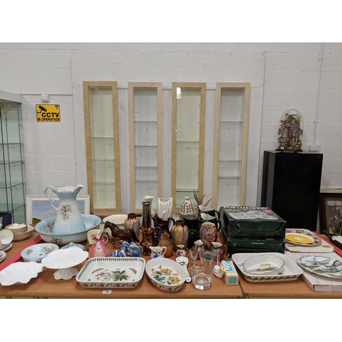 58 - A collection of mixed glass and china including Shelley, Portmeirion etc.