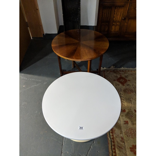 265 - Vintage folding table and an Erzeugnis mid century side table