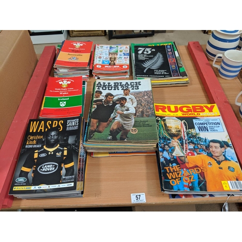 57 - Collection of international rugby programmes etc,