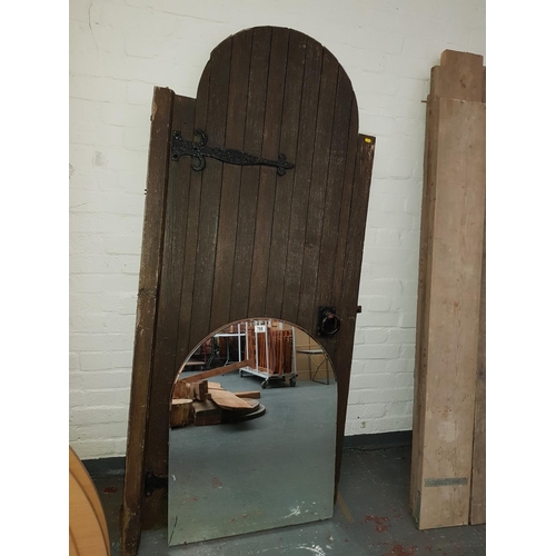 768 - Wooden garden gate/door and a mirror