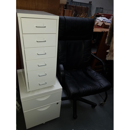 778 - 2 metal cabinets and an office chair