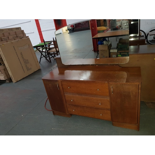 787 - Vintage three drawer dressing chest with mirror