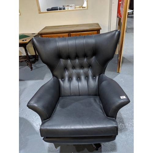 267 - Retro Sixty Two or Bond chair in black upholstery with Rosewood legs