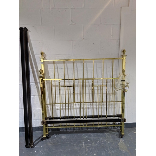 279 - Antique brass double bed frame