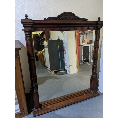 282 - Mahogany over mantle mirror