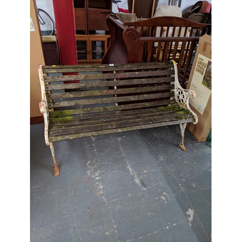 723 - Cast iron garden bench