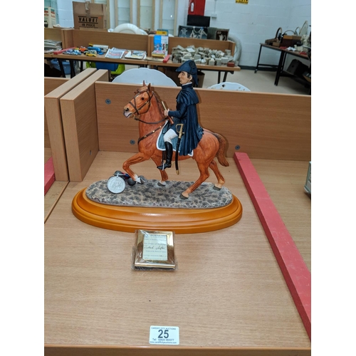 25 - Limited Edition Royal Mint figurine of Wellington mounted on his horse sculpted by the late Richard ... 