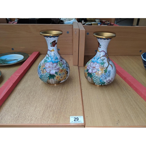 29 - Pair of Cloisonne vases