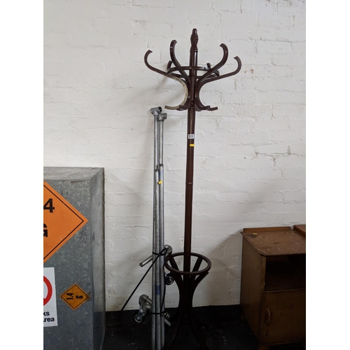 515 - Clothes rail and wooden coat/hat stand