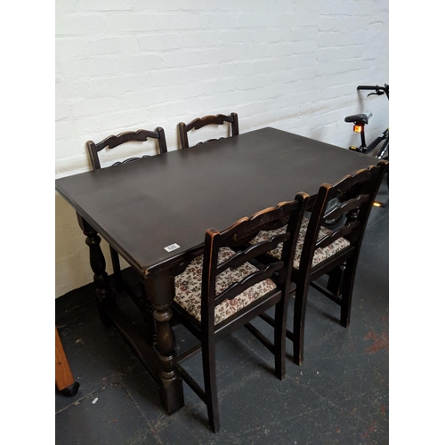 520 - Draw leaf dining table and four chairs