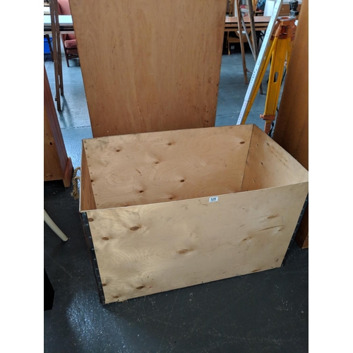 529 - A large wooden storage crate