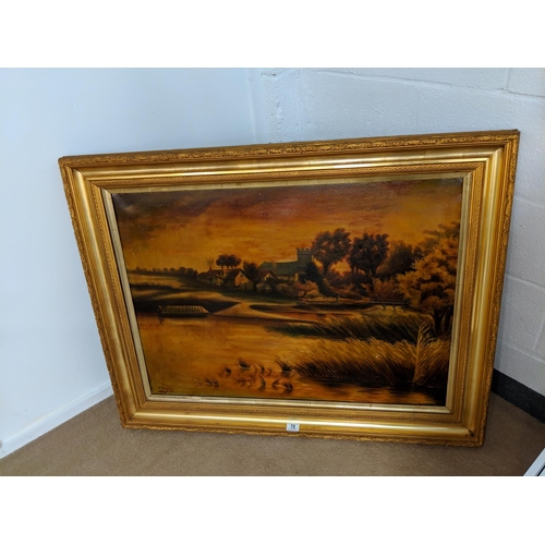 70 - A large gilt framed oil painting