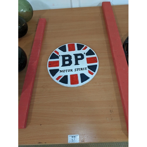 77 - Cast iron round BP sign 25cms