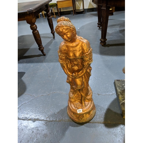 254 - Large stone lady garden figure