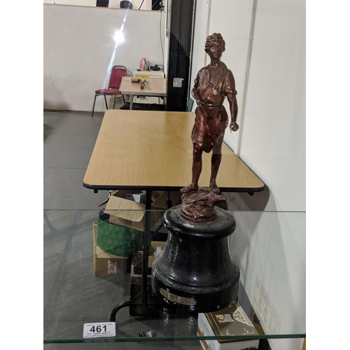 461 - A Spelter figure on stand