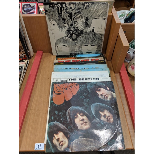 17 - A selection of vinyl LP's- The Beatles, Rubber Soul, Revolver album with DR. Robert on both disc and... 