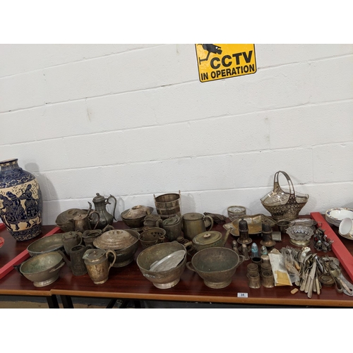 38 - A large quantity of silver plate items