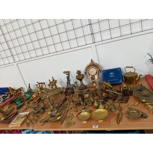 66 - A large quantity of brass and metalware